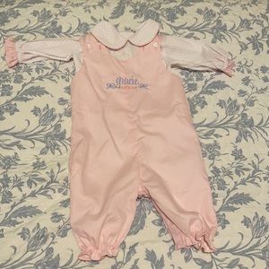 NWT monogrammed GRACIE two piece jumper 3 months